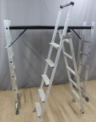 Step ladder and work platform