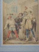 W.Heath watercolour drunken figures outside the Boar's Head Inn, Eastcheap, possibly a Shakespeare