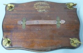 Dunlop Sports Co Ltd 'The Compactum' mahogany and brass tennis racquet press, 23 x 34cm