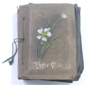 Early 20thC album of postcards to include Rodborough Fort, greeting cards, Cheltenham interest, D