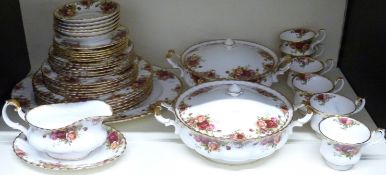 Royal Albert Old Country Roses dinner and tea ware, mostly six place settings, approximately 41