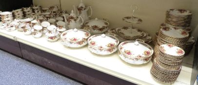 Large quantity of Royal Albert Old Country Roses dinner and tea ware, mostly twelve place settings
