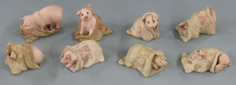 Border Fine Arts set of pig figures 'Pig in a Poke'