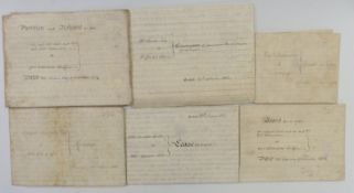 Six 19thC local interest indentures on vellum, all mentioning Minchinhampton, dates being 1802 x