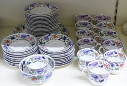 Copeland Spode teaware with 'Retailed by Harrods' to base 52 pieces