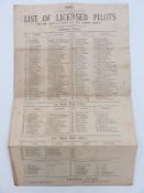 1891 List of Licensed Pilots for the Port of Cardiff and the Bristol Channel including Rosser,