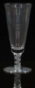 Mike Hunter Twists Glass clear drinking glass with blue twist decoration to the stem and round