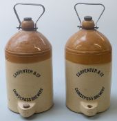 Two flagons for Carpenter & Co, Cainscross brewery, one with original stopper and one with Stroud