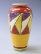 Clarice Cliff for Newport Pottery Bizarre vase hand decorated with a geometric pattern