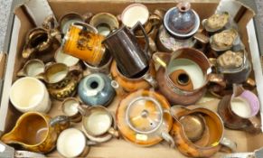 A large collection of copper lustre jugs and studio pottery, 19thC onwards