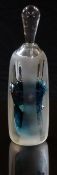Jane Charles Glass 'Sea' perfume bottle with frosted cylindrical body cut to reveal blue blue