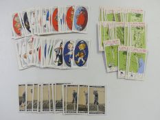 Ogdens AFC Nicknames, Churchman's Jovial Golfers and Morris Golf Strokes sets of cigarette cards,
