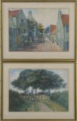 Westwood pair of watercolours, one titled Queensferry 1899, each 25 x 35cm