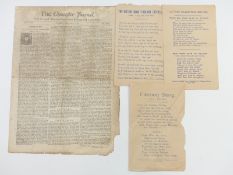 Three 19thC Stroud interest flyers including election song, victory song etc, each printed by John