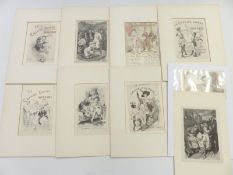 Eight Martin van Maele and similar erotic etchings including La Grande Danse Macabre des Vifs