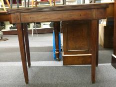 19th century inlaid mahogany fold over card table, W93 x D43 x H71
