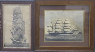 Two Victorian sailing-related prints including Maquarie late Melbourne built 1875, 56 x 33cm all