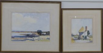 Two David Gapper watercolours of Somerset one The Toll House, Stanton Drew, 20 x 18cm, the other