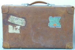 Vintage Revelation suitcase with Stroud Railway Station labels, 66 x 40cm
