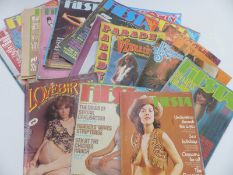 A quantity of retro Fiesta and Parade glamour magazines