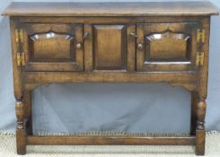 A small oak sideboard / hall cabinet by Titmarch & Goodwin, W106 x D32 x H76cm