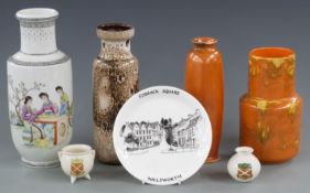 Ruskin pottery slender vase impressed Ruskin 1922 to base, retro English and German vases, Chinese