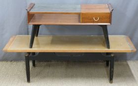 Two retro coffee tables, one by G-plan with drawer