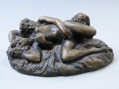 E Foubert resin model of a reclining couple, signed