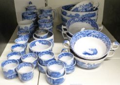Spode Italian pattern quantity of small dishes, eggs cups, soup cups, beaker and a pair of