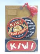 Vintage Kiwi Boot Polish automata shop display advertising sign with Betterway label to base and