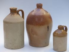 Three stoneware flagons including Clifton Arms Margate and Wintle & Co. Gloster (Gloucester)