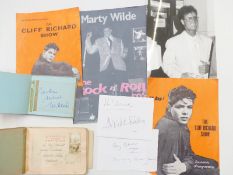 Two autograph books, signatures include Marty Wilde, Bradley Walsh, Ted Heath, Jim Dale, Shaw
