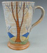 Burleigh Ware Art Deco pedestal tankard signed Bennett to base