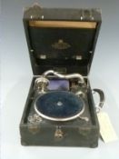 Decca c1930s Junior portable wind-up gramophone