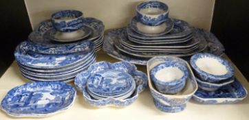 Spode Italian pattern large quantity of shaped bowls, dishes and plates, some rarer shapes,