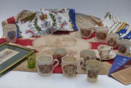 A quantity of Royal collectables including limited edition silk picture of the state coach,