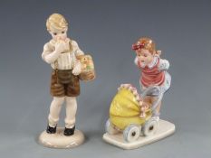 Two Austrian Keramos child figures, tallest 26cm