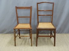 A pair of 19th century bergere seated inlaid chairs