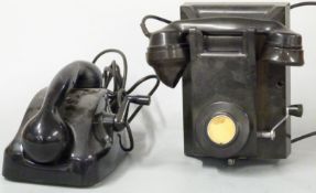 Two vintage telephones by Siemens Brothers London, including one marked South Africa