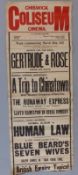 Chiswick Coliseum Cinema 1927 cinema poster, 66 x 26cm