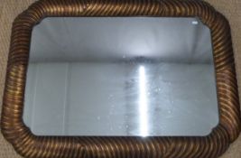 Gil framed mirror with stepped frame, 110 x 80cm overall