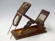 19thC burr walnut Rowsell's patent graphoscope stereoscope viewer