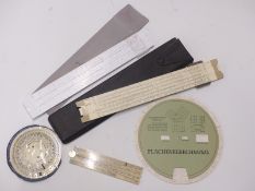 A 19th/early 20thC folding ivory ruler, fraction of an inch adding machine, German shape