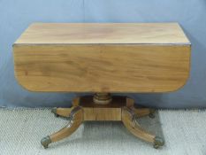 Regency mahogany sofa or Pembroke table with drawer to one end, L105, max W 120 x H73cm