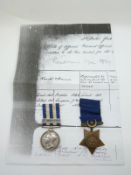 Victorian British Army Egypt medal with Tel-el-Kebir clasp and Khedive Star 1882, medal named to