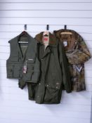 A selection of shooting and fishing clothing in medium sizes, to include Jack Pyke, Bob Church,