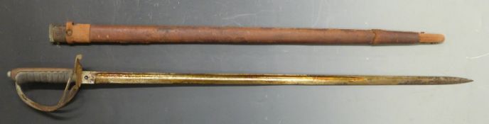 British Army WWI Royal Artillery 1821 pattern officer's sword, maker C Boyton & Son, with