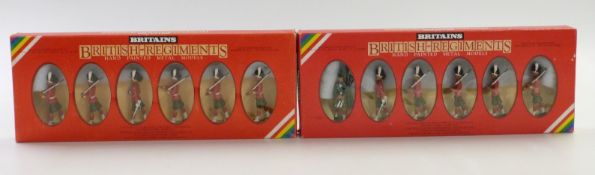 Two Britains British Regiments diecast model soldier sets Gordon Highlanders 7245 and Gordon