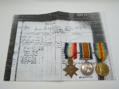 Royal Navy WWI medals comprising 1914/1915 Star, War Medal and Victory Medal named to 278560