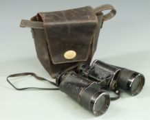 WWII Nazi German pair of likely Carl Zeiss binoculars, with bakelite cover, impressed N above Nr